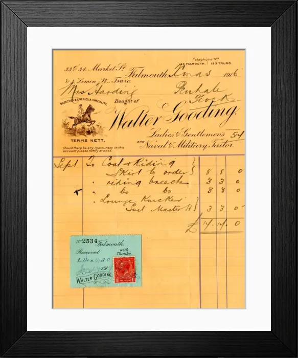 Framed Print : Stationery, Walter Gooding, tailor Framed Print : Stationery, Walter Gooding, tailor