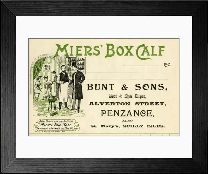 Framed Print : Stationery, Bunt & Sons, Penzance, Cornwall Framed Print : Stationery, Bunt & Sons, Penzance, Cornwall