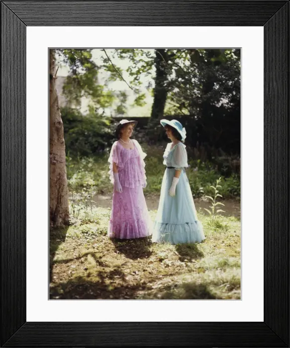 Framed Print : Two women in Helston Floral Dance costume, Cornwall Framed Print : Two women in Helston Floral Dance costume, Cornwall
