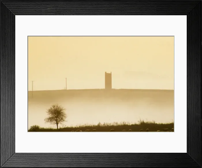 Framed Print : Tower in the mist, Cotehele, Tamar Valley, Cornwall Framed Print : Tower in the mist, Cotehele, Tamar Valley, Cornwall