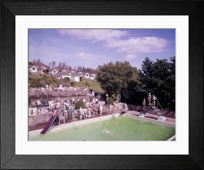 Framed Print : Swimming pool at a holiday camp, Paignton, Devon Framed Print : Swimming pool at a holiday camp, Paignton, Devon