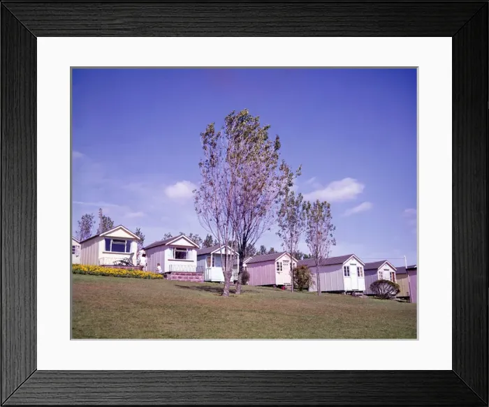 Framed Print : Chalets at a holiday camp, Paignton, Devon Framed Print : Chalets at a holiday camp, Paignton, Devon