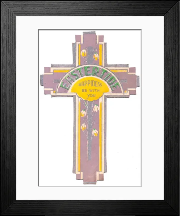 Framed Print : Snowdrops on a cross-shaped Easter card Framed Print : Snowdrops on a cross-shaped Easter card