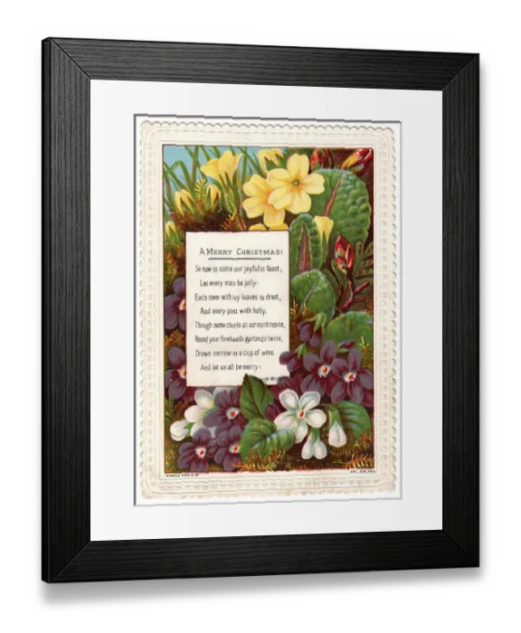 Framed Print : Spring flowers on a Christmas card Framed Print : Spring flowers on a Christmas card