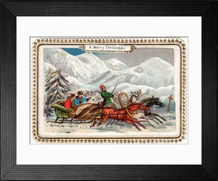 Framed Print : Troika ride on a Christmas card Framed Print : Troika ride on a Christmas card