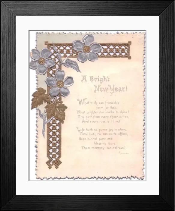 Framed Print : New Year card in gold and silver Framed Print : New Year card in gold and silver