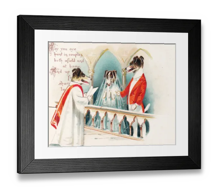 Framed Print : Dog wedding in a church Framed Print : Dog wedding in a church