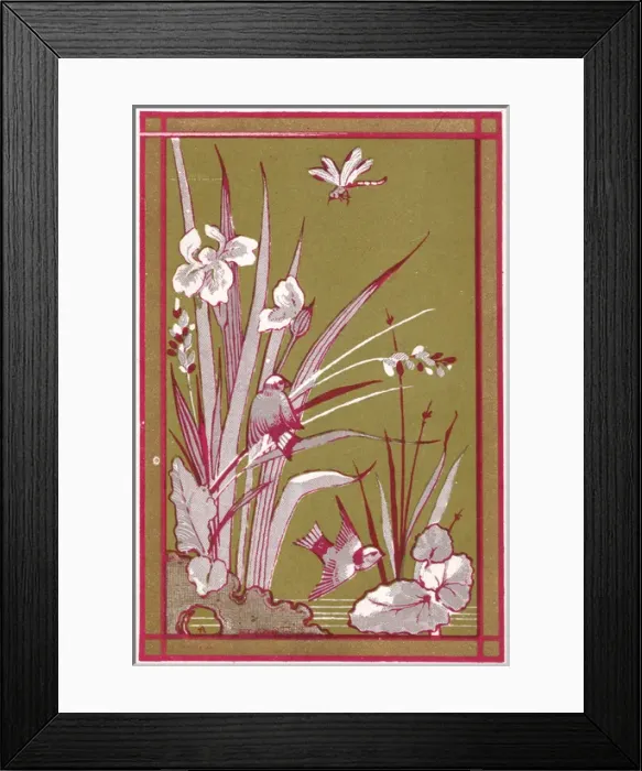 Framed Print : Christmas and New Year card with flowers and birds Framed Print : Christmas and New Year card with flowers and birds