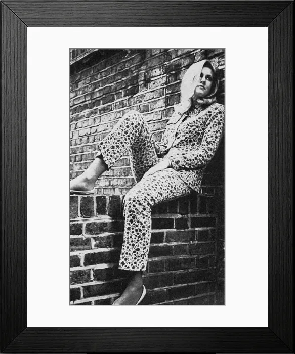 Framed Print : Pen Small wearing needlecord trouser suit from Clobber Framed Print : Pen Small wearing needlecord trouser suit from Clobber