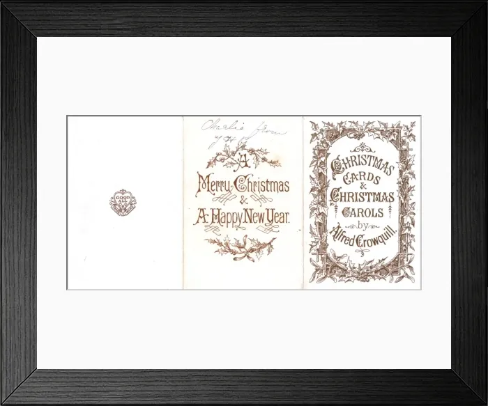 Framed Print : Christmas and New Year card with holly and mistletoe Framed Print : Christmas and New Year card with holly and mistletoe