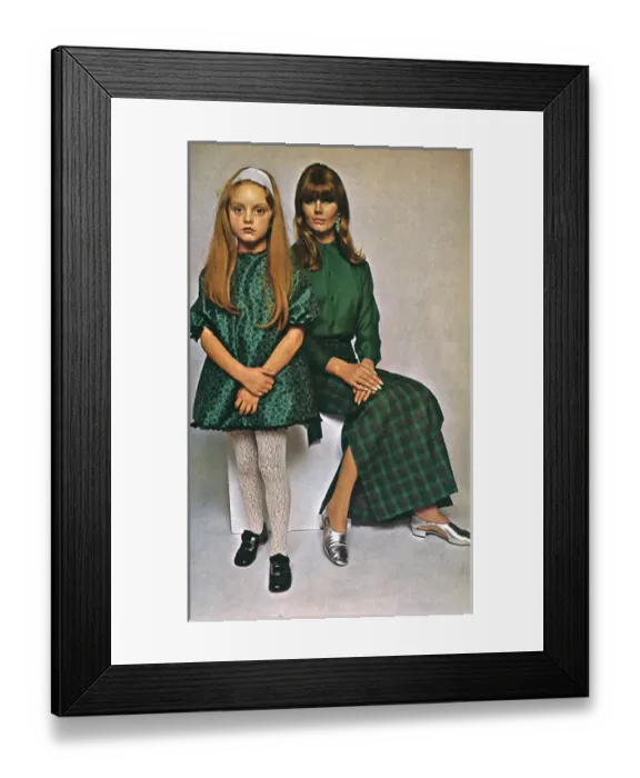 Framed Print : Mother and daughter party fashions, 1966 Framed Print : Mother and daughter party fashions, 1966