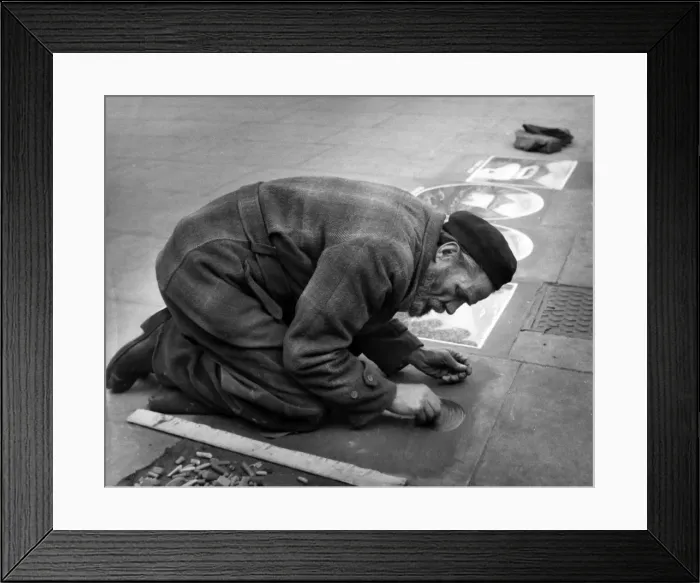 Framed Print : Pavement artist at work Framed Print : Pavement artist at work
