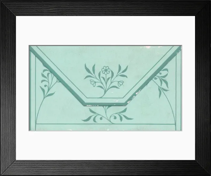 Framed Print : Decorative envelope in two shades of blue Framed Print : Decorative envelope in two shades of blue