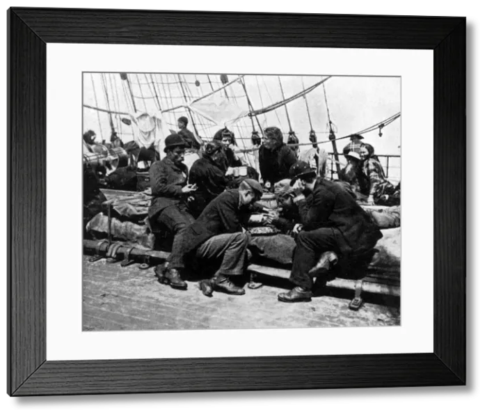 Framed Print : Steerage passengers on an emigrant ship, recreations Framed Print : Steerage passengers on an emigrant ship, recreations