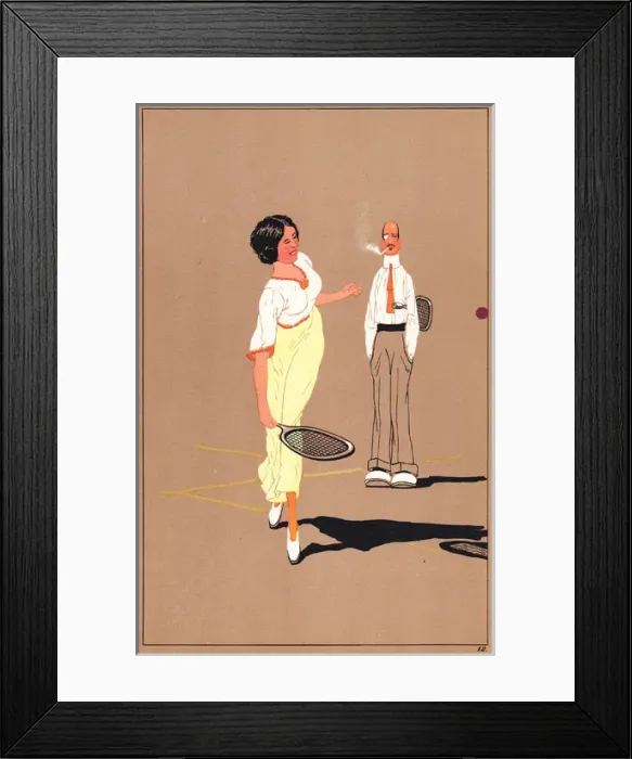Framed Print : Edwardian woman playing tennis Framed Print : Edwardian woman playing tennis