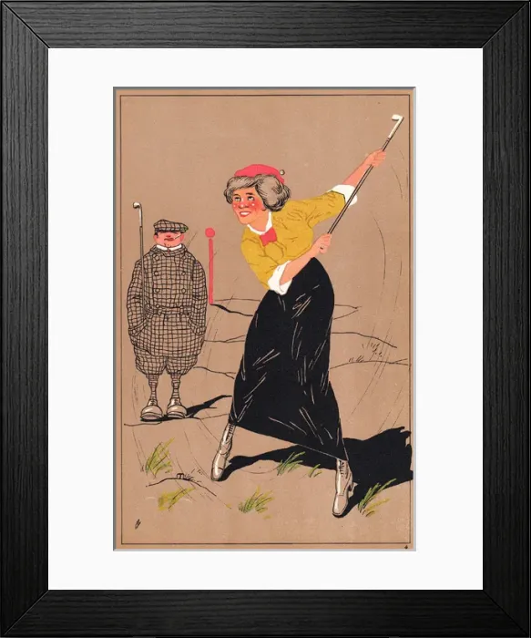 Framed Print : Edwardian golfer in awkward pose Framed Print : Edwardian golfer in awkward pose
