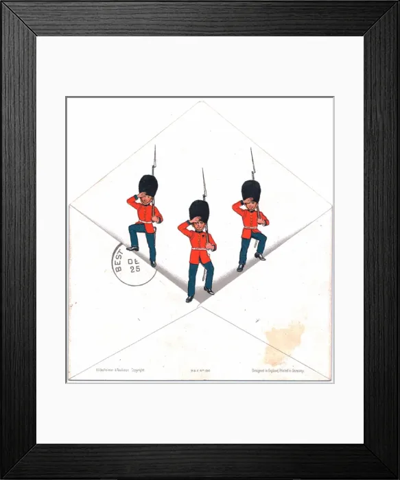 Framed Print : Three guardsmen in an envelope on a Christmas card Framed Print : Three guardsmen in an envelope on a Christmas card