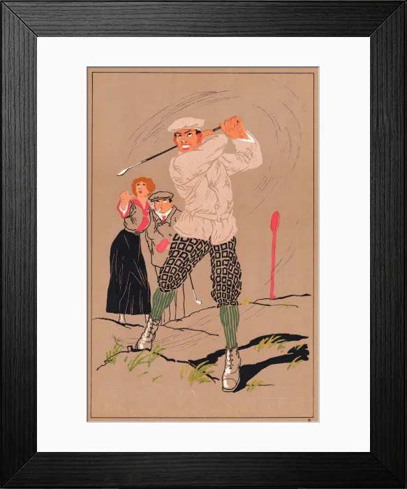 Framed Print : Edwardian golfer and observers Framed Print : Edwardian golfer and observers