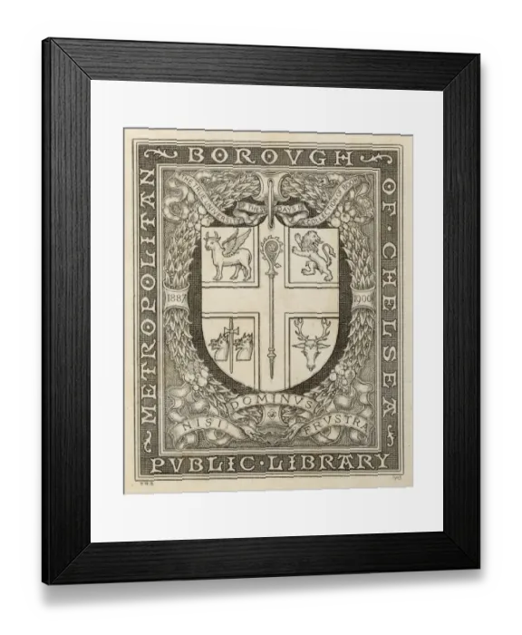 Framed Print : Book Plate - Chelsea Public Library Framed Print : Book Plate - Chelsea Public Library