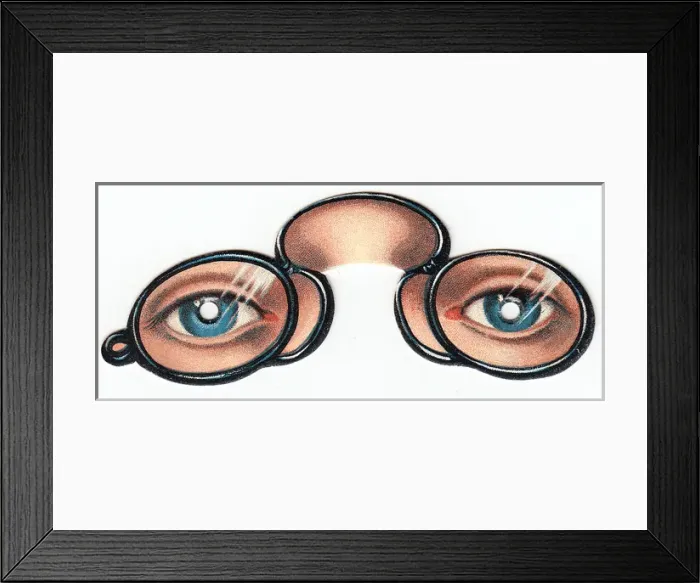 Framed Print : Pince nez and blue eyes on a Victorian scrap Framed Print : Pince nez and blue eyes on a Victorian scrap
