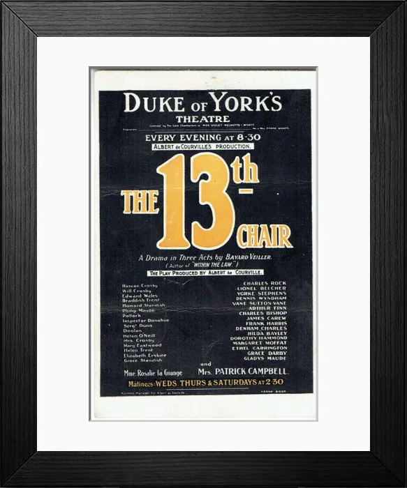 Framed Print : The Thirteenth Chair by Bavard Veiller Framed Print : The Thirteenth Chair by Bavard Veiller