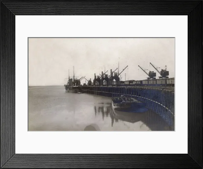 Framed Print : Warship and pier, Buenos Aires province, Argentina Framed Print : Warship and pier, Buenos Aires province, Argentina