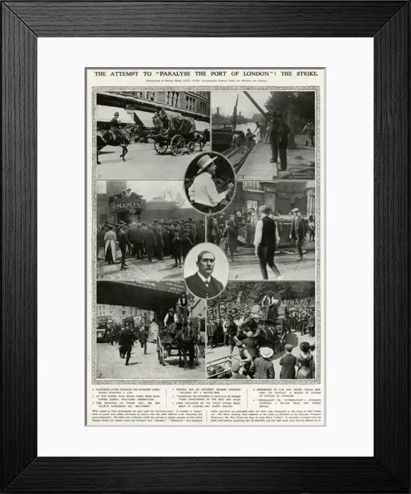 Framed Print : Railway strike 1911: Attempt to paralyse the port of London Framed Print : Railway strike 1911: Attempt to paralyse the port of London