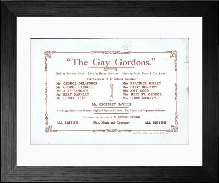 Framed Print : The Gay Gordons by Seymour Hicks Framed Print : The Gay Gordons by Seymour Hicks