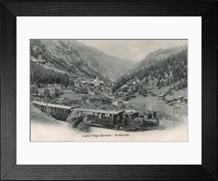 Framed Print : St Nicholas - Compagnie du Chemin de Fer de Viege a Zermatt Framed Print : St Nicholas - Compagnie du Chemin de Fer de Viege a Zermatt