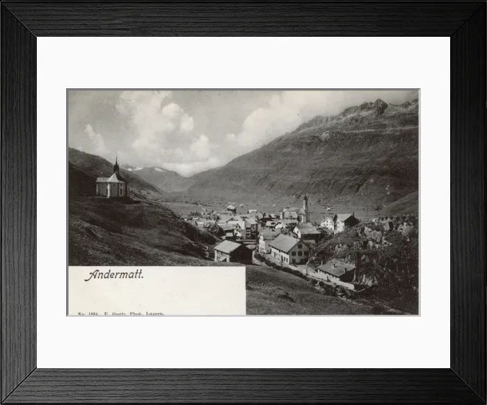 Framed Print : Andermatt in the Ursern Valley, Swiss Alps, Switzerland Framed Print : Andermatt in the Ursern Valley, Swiss Alps, Switzerland