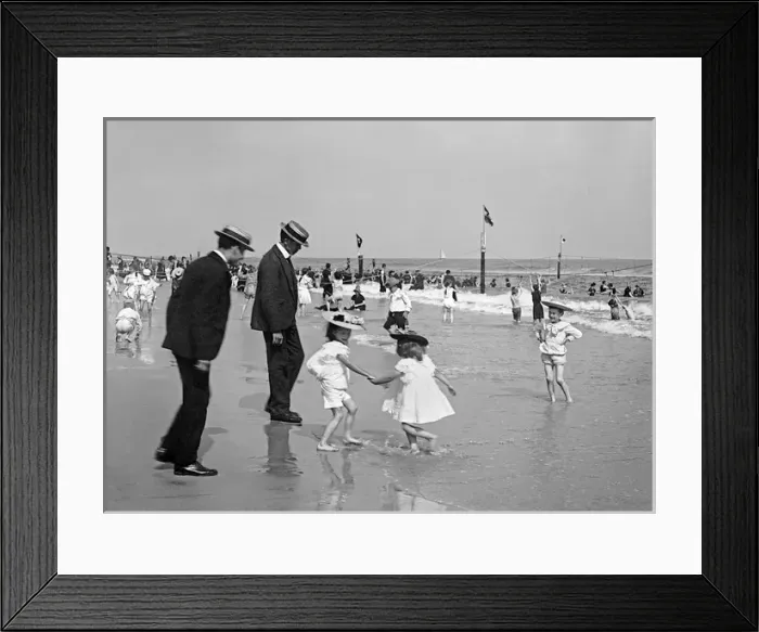 Framed Print : Children playing on the beach at Rockaway, New York Framed Print : Children playing on the beach at Rockaway, New York