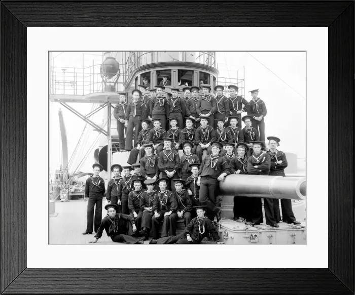 Framed Print : American Navy apprentice boy sailors on the USS Brooklyn Cru Framed Print : American Navy apprentice boy sailors on the USS Brooklyn Cru