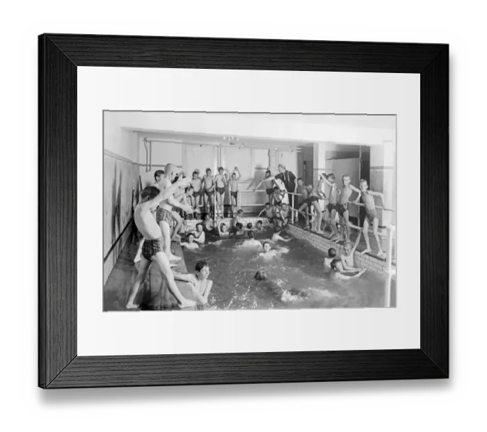 Framed Print : Children swimming in the News Tribune newspaper pool Framed Print : Children swimming in the News Tribune newspaper pool