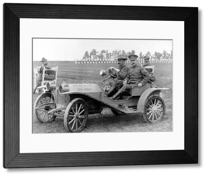 Framed Print : Hupp Motor Car Company driven by soldiers from the 26th infa Framed Print : Hupp Motor Car Company driven by soldiers from the 26th infa