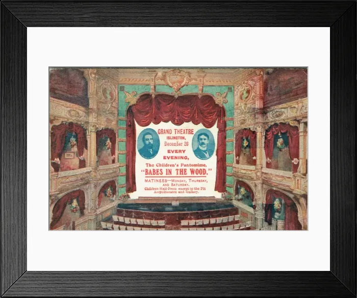 Framed Print : Babes in the Wood at the Grand Theatre, Islington Framed Print : Babes in the Wood at the Grand Theatre, Islington