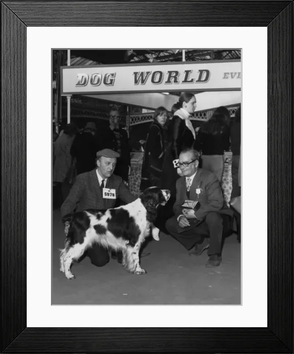 Framed Print : Mr J. Cudworth (hat and dog) with J. Curnow - Crufts Framed Print : Mr J. Cudworth (hat and dog) with J. Curnow - Crufts