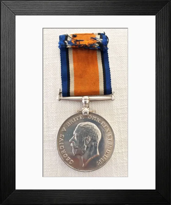 Framed Print : Campaign Medal of Harold Auerbach, WW1 Framed Print : Campaign Medal of Harold Auerbach, WW1