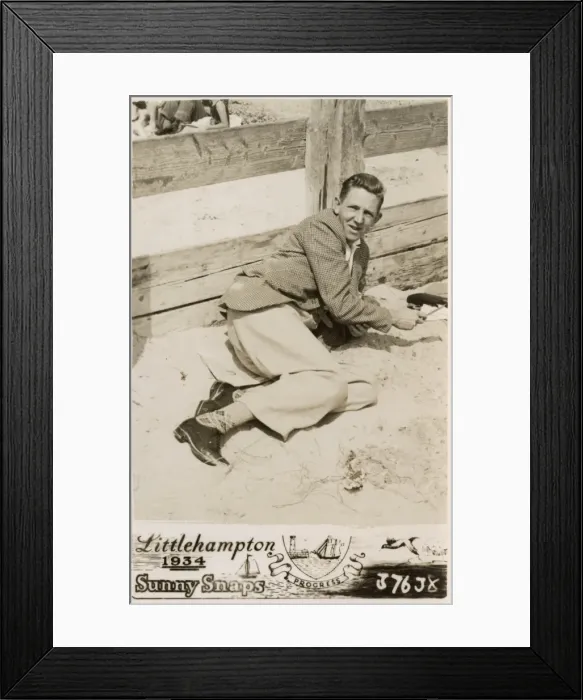 Framed Print : Littlehampton - Young man taking a breather on the beach Framed Print : Littlehampton - Young man taking a breather on the beach