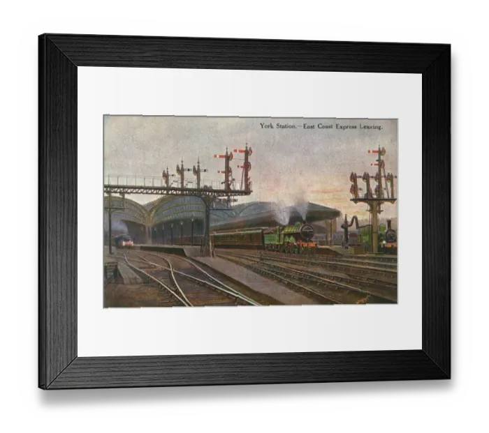 Framed Print : York Station - East Coast Express train departing Framed Print : York Station - East Coast Express train departing