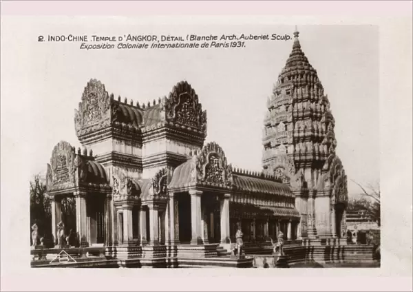 Detail of reconstruction of Temple of Angkor Wat, Cambodia