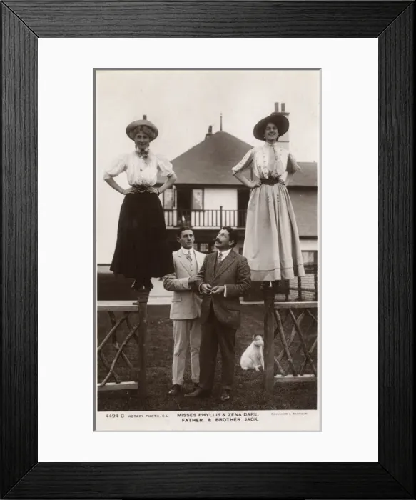 Framed Print : Phyllis and Zena Dare with their parents and brother Jack Framed Print : Phyllis and Zena Dare with their parents and brother Jack