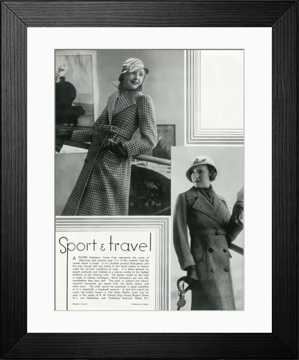 Framed Print : Coats for sport and travel 1933 Framed Print : Coats for sport and travel 1933
