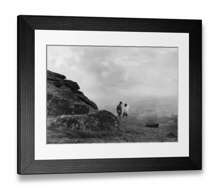 Framed Print : Two boys on Hound Tor, Dartmoor, Devon Framed Print : Two boys on Hound Tor, Dartmoor, Devon