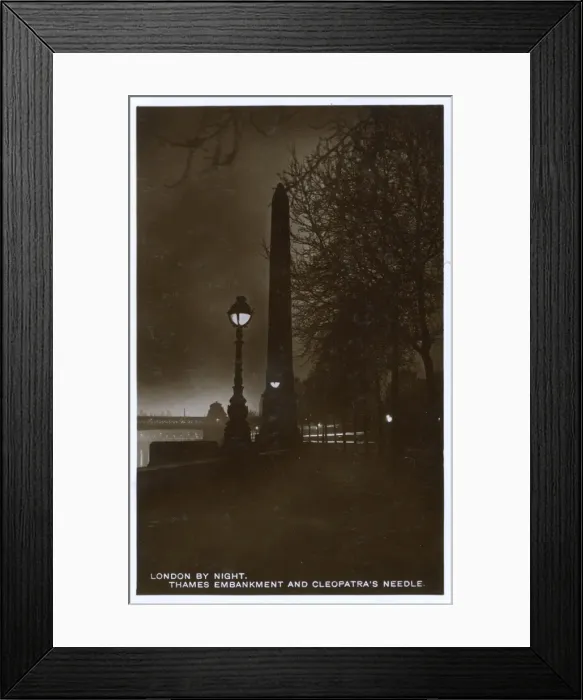 Framed Print : London at Night - Cleopatras Needle and Victoria Embankment Framed Print : London at Night - Cleopatras Needle and Victoria Embankment
