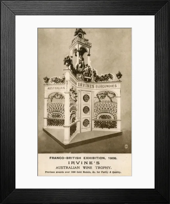 Framed Print : Franco-British Exhibition - Irvines Australian Wine Trophy Framed Print : Franco-British Exhibition - Irvines Australian Wine Trophy