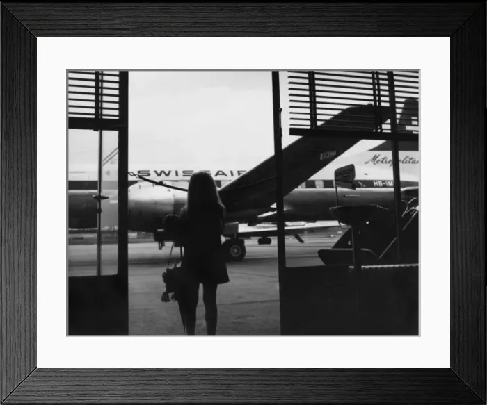 Framed Print : Young girl at an airport Framed Print : Young girl at an airport