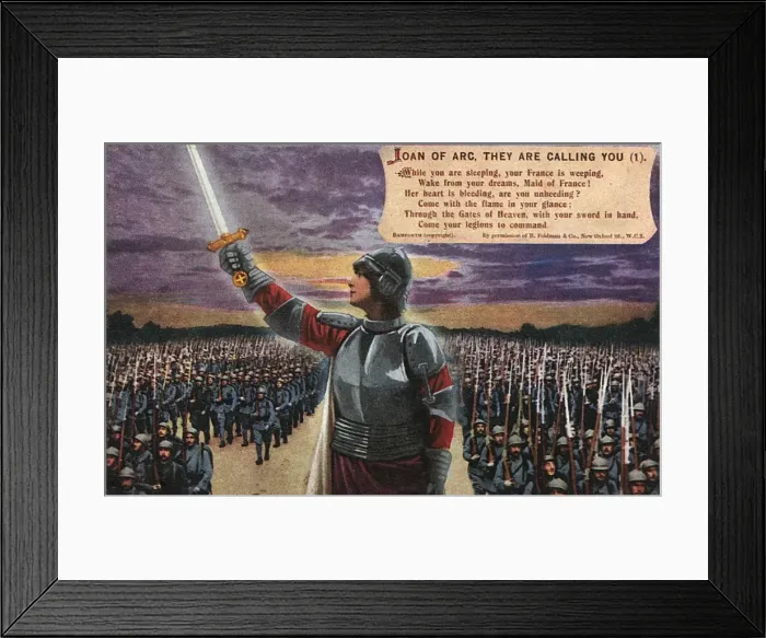 Framed Print : WW1 - Joan of Arc inspiring French forces to deeds of valour Framed Print : WW1 - Joan of Arc inspiring French forces to deeds of valour