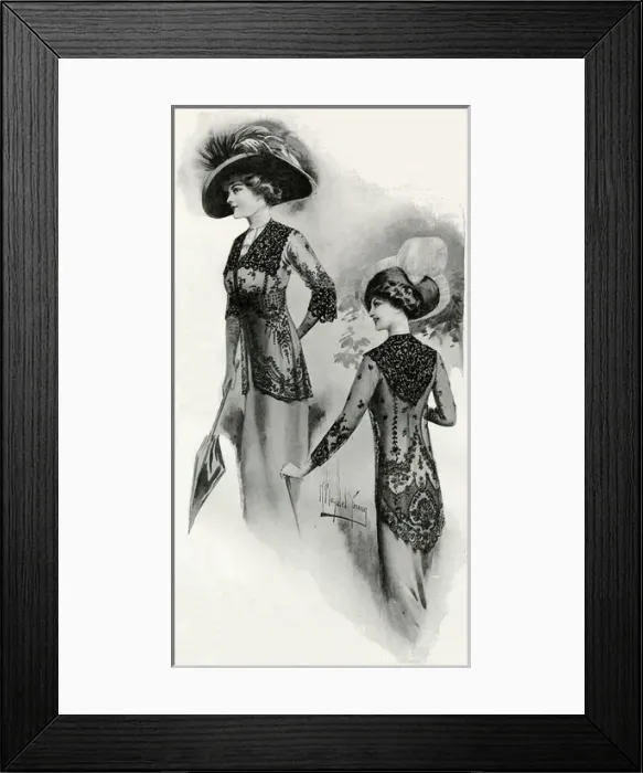 Framed Print : Fashionable lace coats 1912 Framed Print : Fashionable lace coats 1912