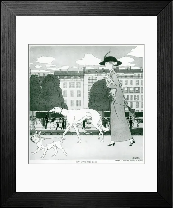Framed Print : Out with the dogs 1913 Framed Print : Out with the dogs 1913