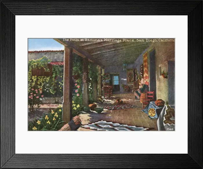 Framed Print : Patio, House of Ramona, San Diego, California, USA Framed Print : Patio, House of Ramona, San Diego, California, USA